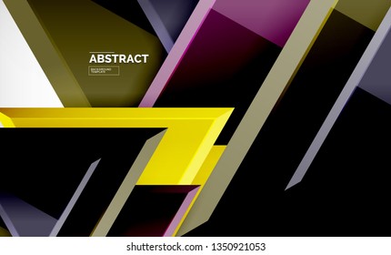 Fondo geométrico de composición de triángulos voladores. Ilustración del vector