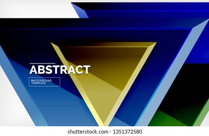 Flying triangles compostion geometric background. Vector illustration
