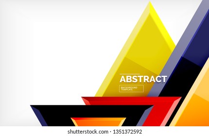 Fondo geométrico de composición de triángulos voladores. Ilustración del vector