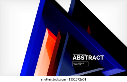 Flying triangles compostion geometric background. Vector illustration