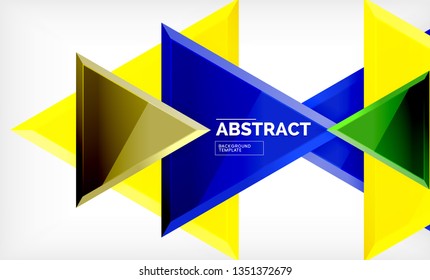 Fondo geométrico de composición de triángulos voladores. Ilustración del vector