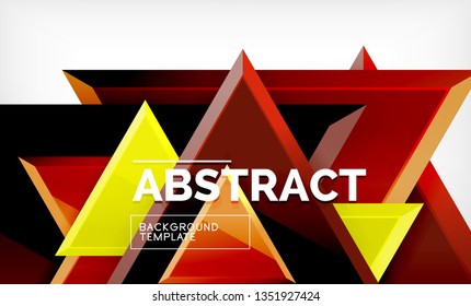 Flying triangles compostion geometric background. Vector illustration