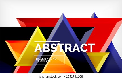 Flying triangles compostion geometric background. Vector illustration