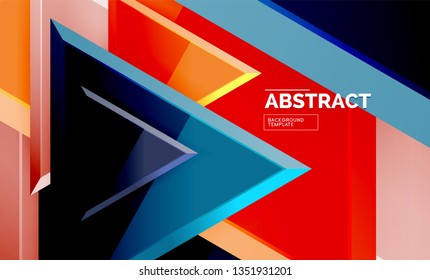 Flying triangles compostion geometric background. Vector illustration