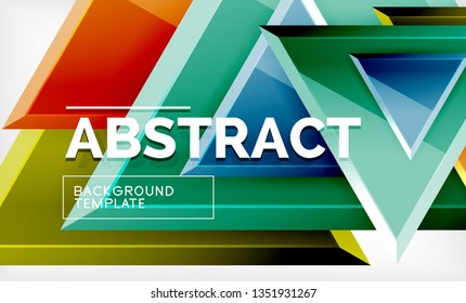 Flying triangles compostion geometric background. Vector illustration