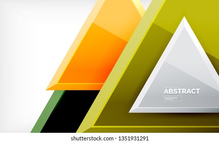 Flying triangles compostion geometric background. Vector illustration