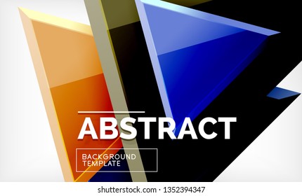 Flying triangles compostion geometric background. Vector illustration