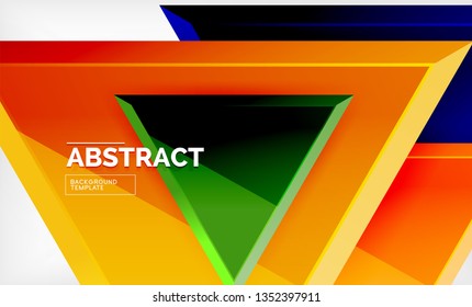 Flying triangles compostion geometric background. Vector illustration