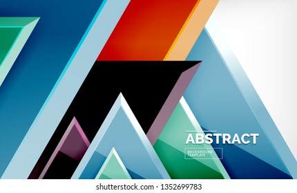 Fondo geométrico de composición de triángulos voladores. Ilustración del vector