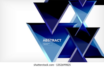 Fondo geométrico de composición de triángulos voladores. Ilustración del vector