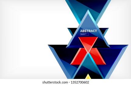 Flying triangles compostion geometric background. Vector illustration
