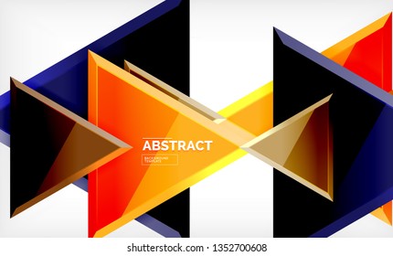 Fondo geométrico de composición de triángulos voladores. Ilustración del vector