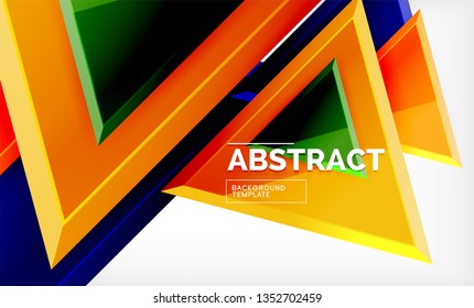 Flying triangles compostion geometric background. Vector illustration