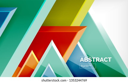 Flying triangles compostion geometric background. Vector illustration