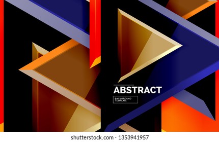 Fondo geométrico de composición de triángulos voladores. Ilustración del vector