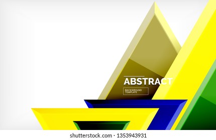 Flying triangles compostion geometric background. Vector illustration
