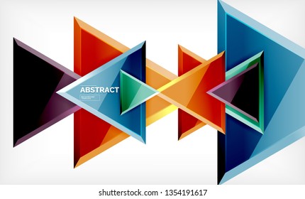 Flying triangles compostion geometric background. Vector illustration