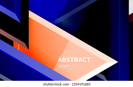 Flying triangles compostion geometric background. Vector illustration