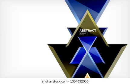 Flying triangles compostion geometric background. Vector illustration