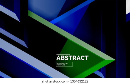 Fondo geométrico de composición de triángulos voladores. Ilustración del vector