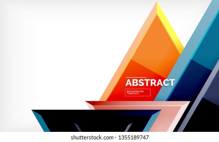 Flying triangles compostion geometric background. Vector illustration