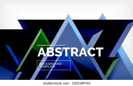 Flying triangles compostion geometric background. Vector illustration