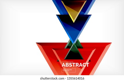 Flying triangles compostion geometric background. Vector illustration