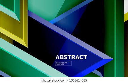 Fondo geométrico de composición de triángulos voladores. Ilustración del vector