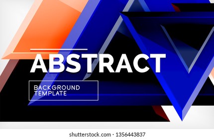 Flying triangles compostion geometric background. Vector illustration