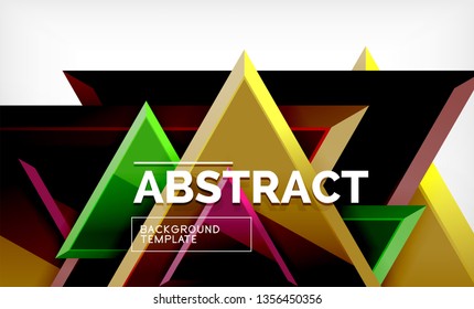 Flying triangles compostion geometric background. Vector illustration