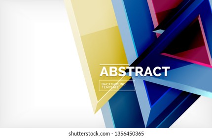 Flying triangles compostion geometric background. Vector illustration