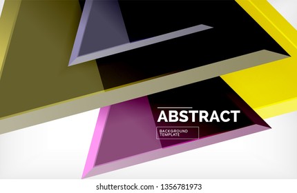 Flying triangles compostion geometric background. Vector illustration