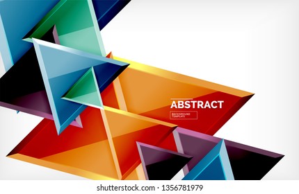 Fondo geométrico de composición de triángulos voladores. Ilustración del vector