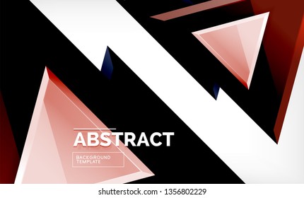 Fondo geométrico de composición de triángulos voladores. Ilustración del vector