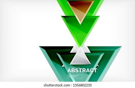 Fliegende Dreiecke, geometrischer Hintergrund der Komposition. Vektorgrafik
