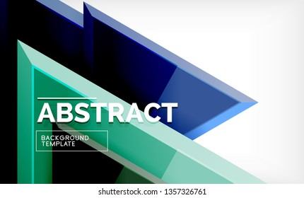 Flying triangles compostion geometric background. Vector illustration