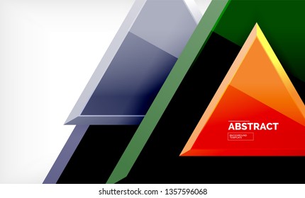 Flying triangles compostion geometric background. Vector illustration