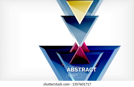 Fondo geométrico de composición de triángulos voladores. Ilustración del vector