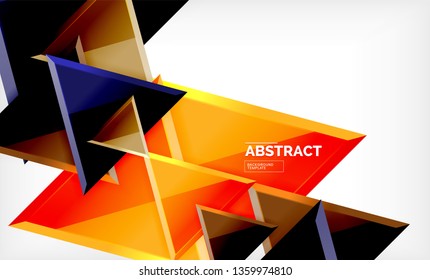 Fondo geométrico de composición de triángulos voladores. Ilustración del vector