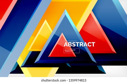 Fondo geométrico de composición de triángulos voladores. Ilustración del vector