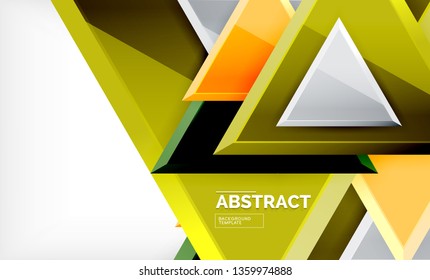 Flying triangles compostion geometric background. Vector illustration