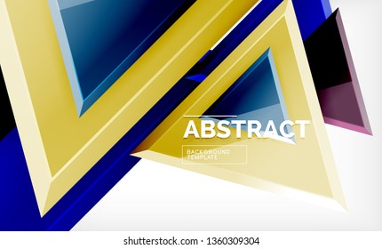 Flying triangles compostion geometric background. Vector illustration