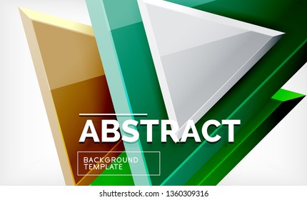 Flying triangles compostion geometric background. Vector illustration