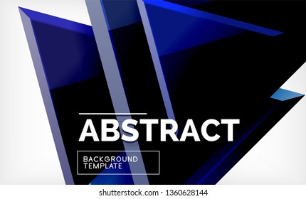 Flying triangles compostion geometric background. Vector illustration