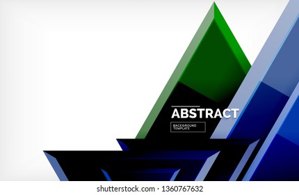 Flying triangles compostion geometric background. Vector illustration