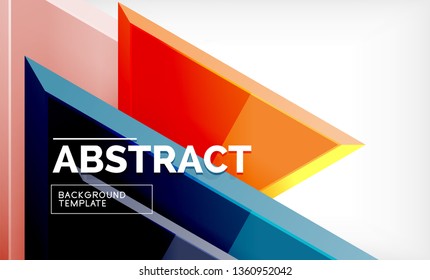Flying triangles compostion geometric background. Vector illustration