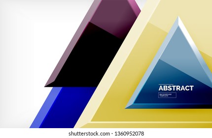 Flying triangles compostion geometric background. Vector illustration