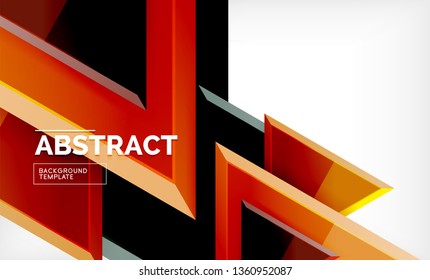 Flying triangles compostion geometric background. Vector illustration