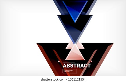 Flying triangles compostion geometric background. Vector illustration
