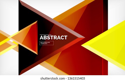 Flying triangles compostion geometric background. Vector illustration